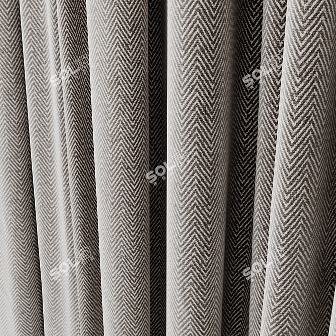 Modern Curtains Set 3D Model 3D model image 4