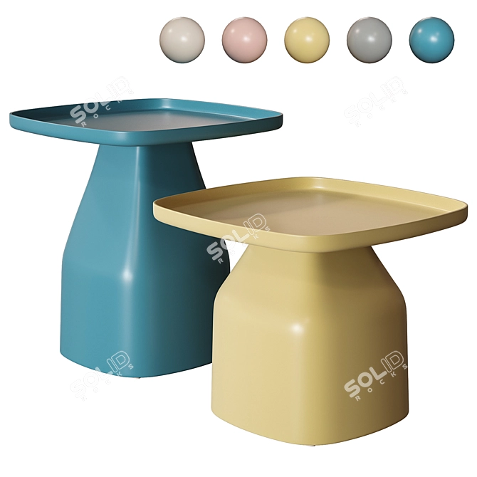 Scandinavian Style Square Coffee Table 3D model image 2