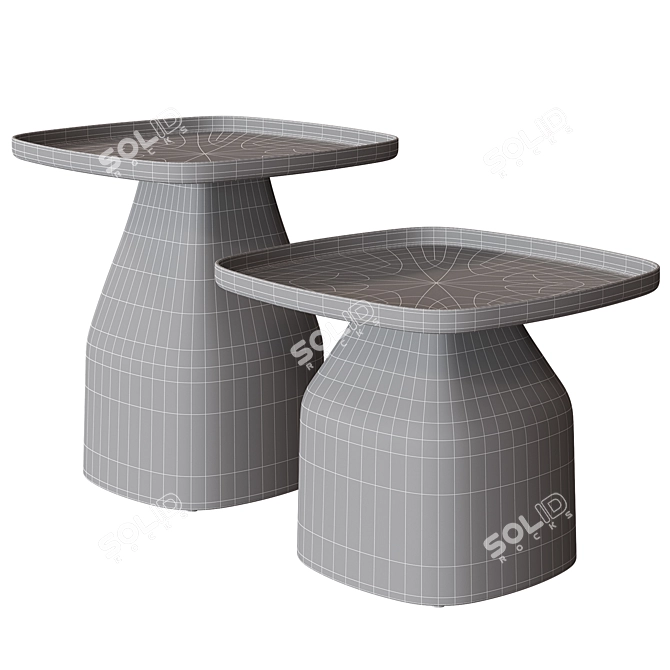 Scandinavian Style Square Coffee Table 3D model image 3