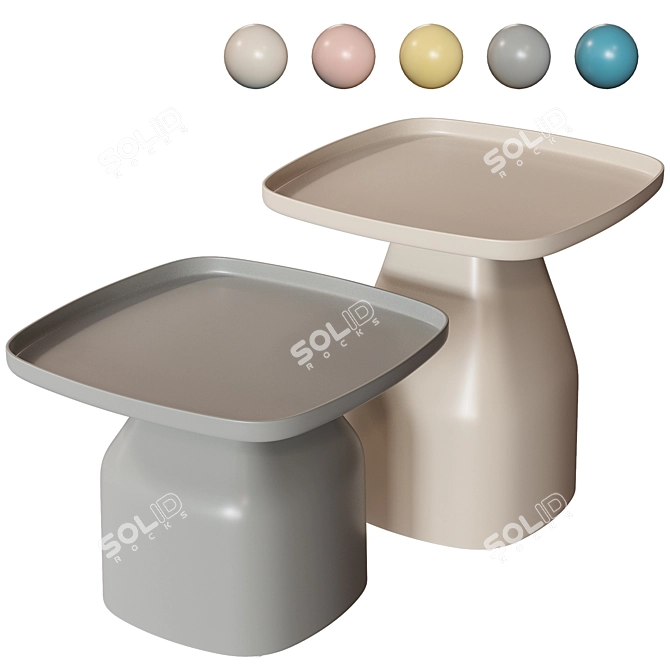 Scandinavian Style Square Coffee Table 3D model image 4