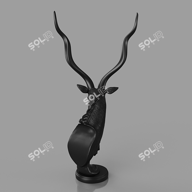 Antelope Bust Sculpture DG-Home Louis 3D model image 2