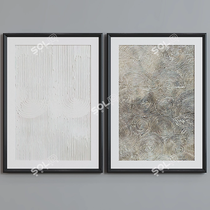 Modern Abstract Picture Frame Set 3D model image 2