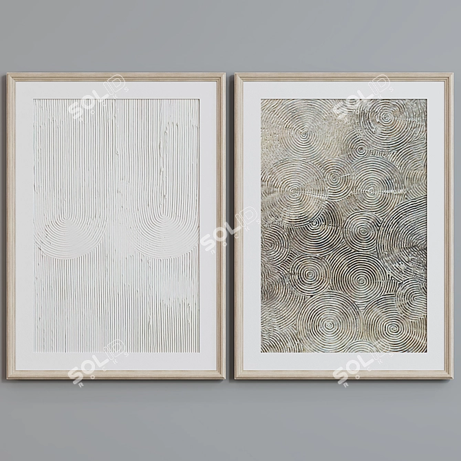 Modern Abstract Picture Frame Set 3D model image 3