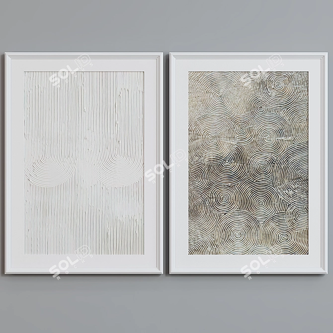 Modern Abstract Picture Frame Set 3D model image 4