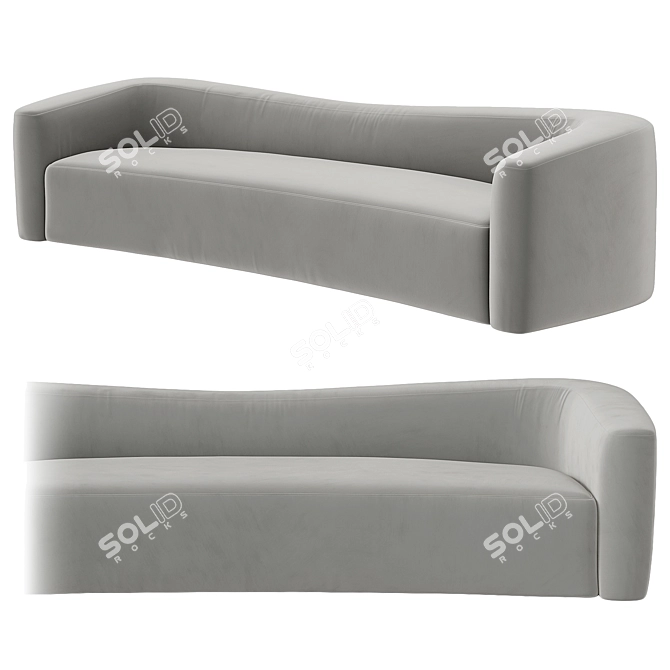 Luxury Upholstered Sofa Carlyle Dune 3D model image 3