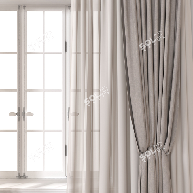 Luxury Curtain 3D Model 3D model image 3