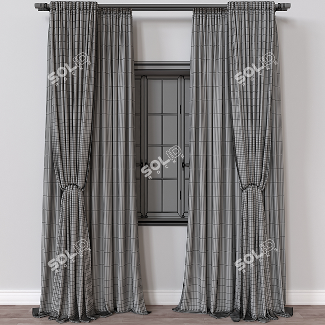 Luxury Curtain 3D Model 3D model image 4