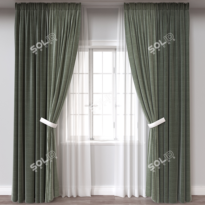 Versatile 3D Curtain Model 3D model image 1