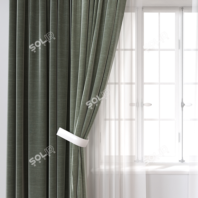 Versatile 3D Curtain Model 3D model image 2