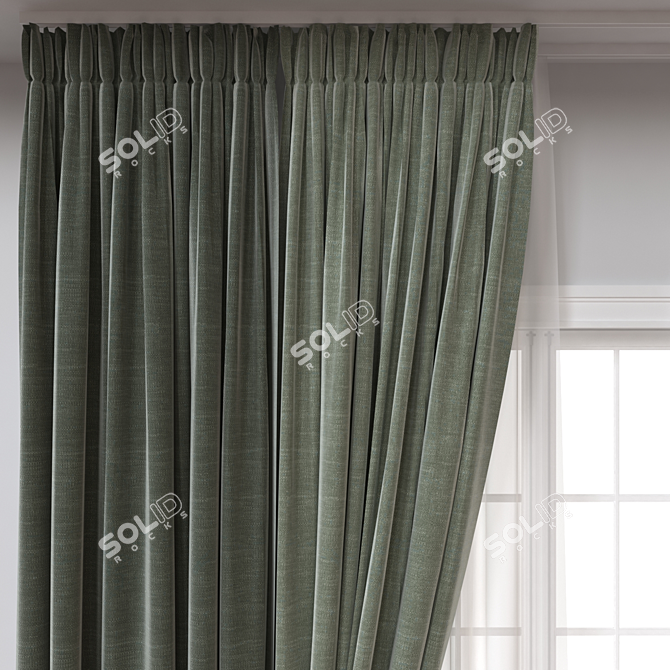 Versatile 3D Curtain Model 3D model image 3