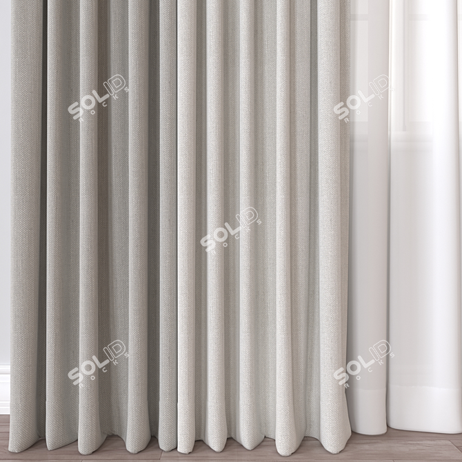 High Detailed Curtain 3D Model 3D model image 2