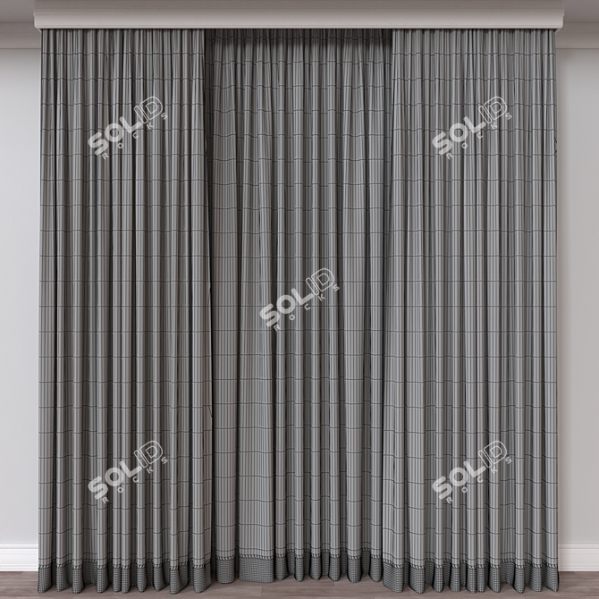 High Detailed Curtain 3D Model 3D model image 4