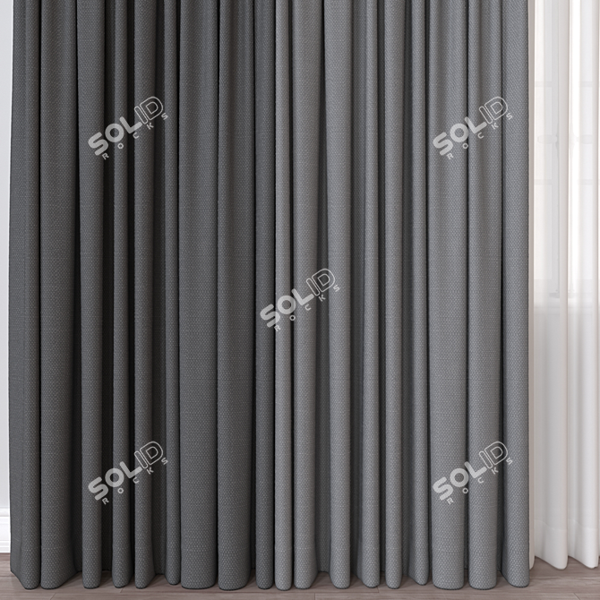 Multi-Format 3D Curtain Render Outputs 3D model image 2