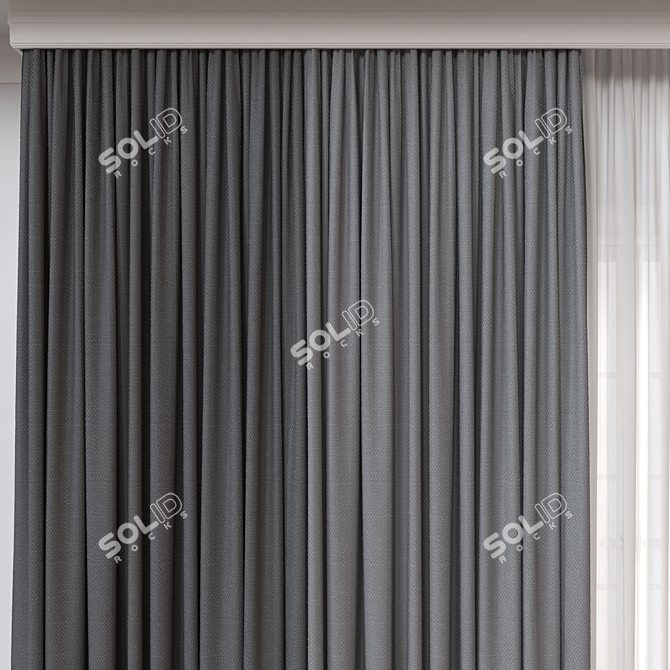 Multi-Format 3D Curtain Render Outputs 3D model image 3