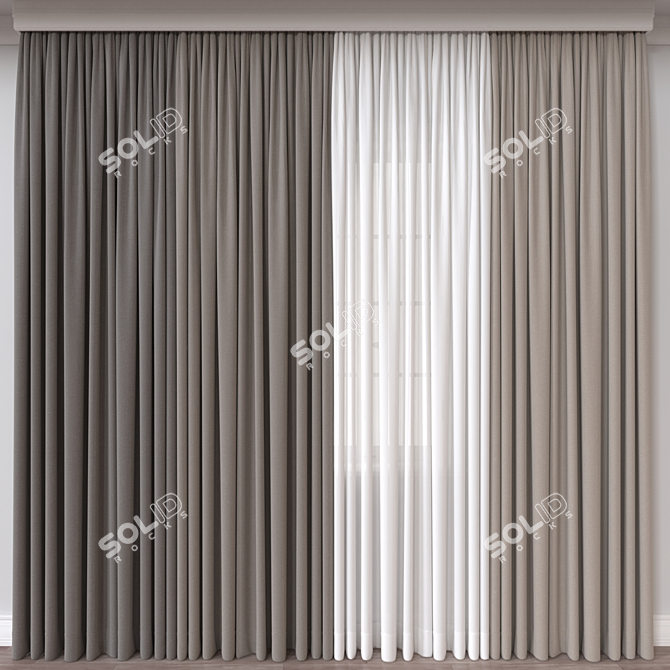 Modern Curtain 3D Models 3D model image 1