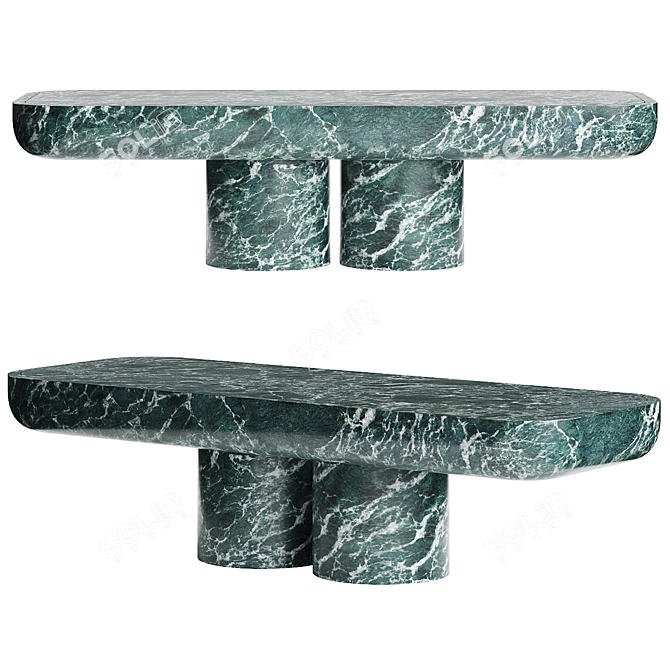 Elegant Idia Marble Coffee Table 3D model image 1