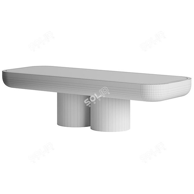 Elegant Idia Marble Coffee Table 3D model image 2