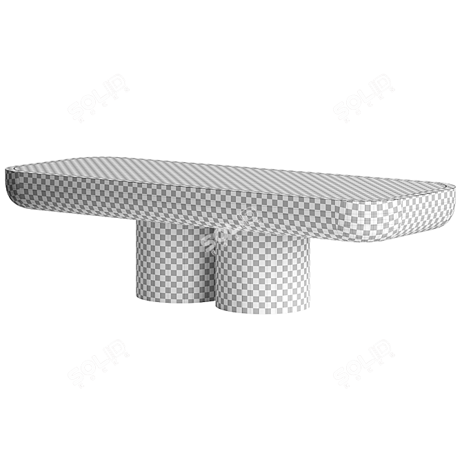 Elegant Idia Marble Coffee Table 3D model image 3