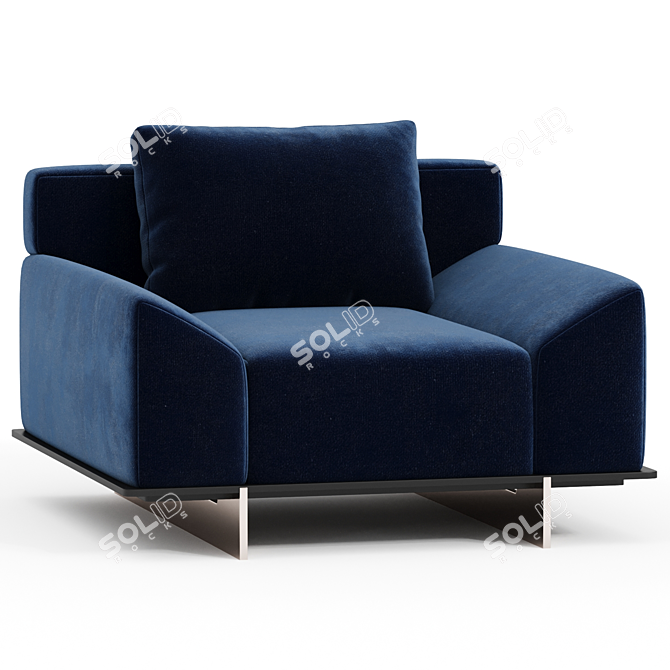 Elegant IPANEMA Fabric Armchair 3D model image 1