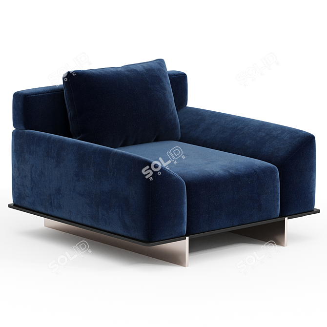 Elegant IPANEMA Fabric Armchair 3D model image 2