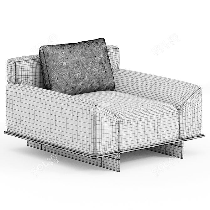 Elegant IPANEMA Fabric Armchair 3D model image 3