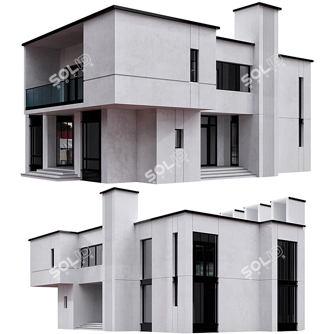 Contemporary Residential Building Design 3D model image 2