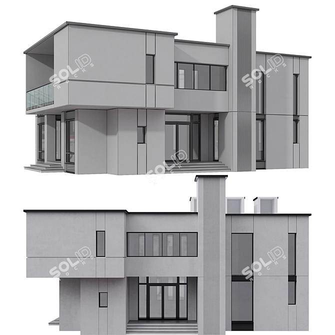Contemporary Residential Building Design 3D model image 7