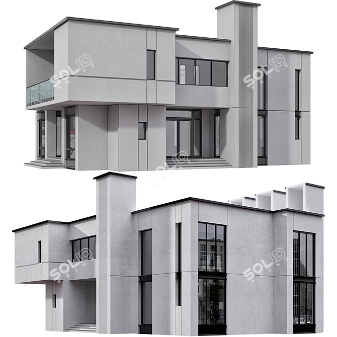 Contemporary Residential Building Design 3D model image 9