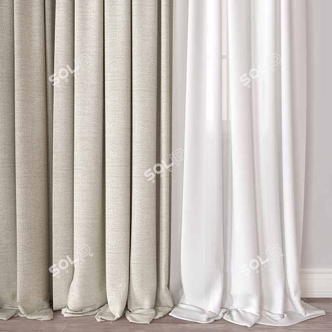 Versatile 3D Curtain Model 3D model image 3