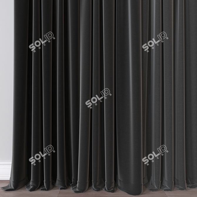 Modern Curtain 3D Model 3D model image 2