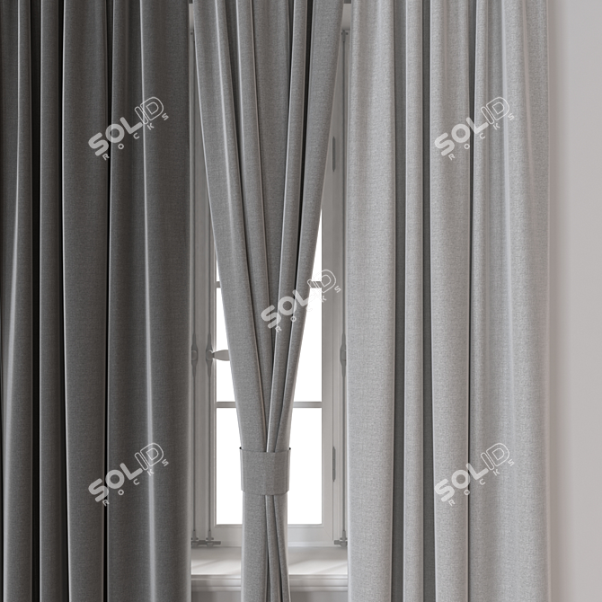 Modern Curtain 3D Model 3D model image 3