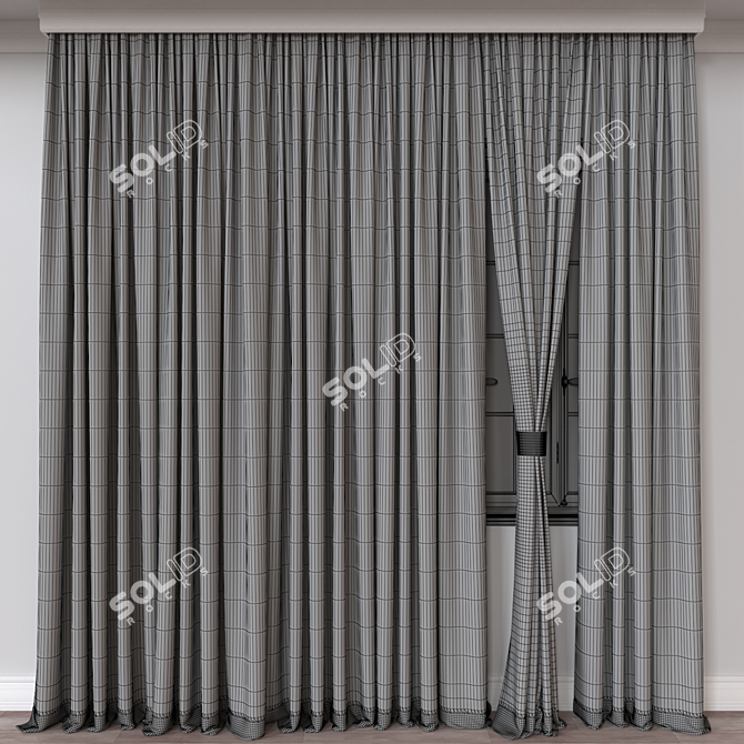 Modern Curtain 3D Model 3D model image 4