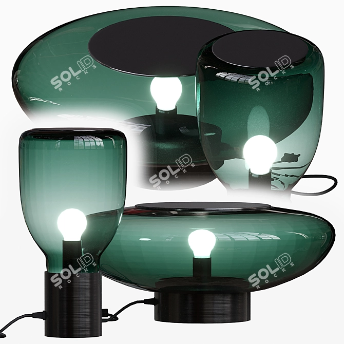 Ethereal Blown Glass Table Lamp 3D model image 2