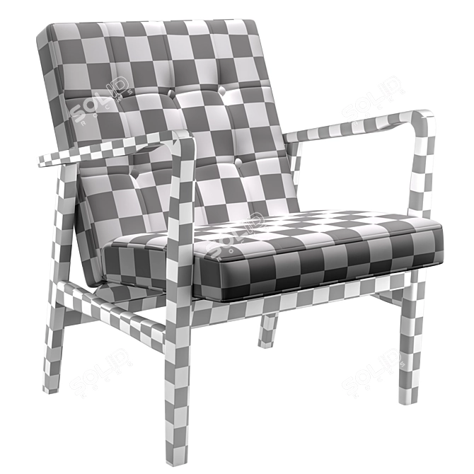 Mid-Century Leather Club Chair 3D model image 4