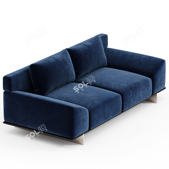 Elegant IPANEMA 2-Seater Fabric Sofa 3D model image 3