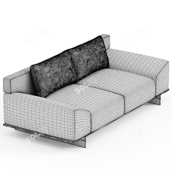 Elegant IPANEMA 2-Seater Fabric Sofa 3D model image 1