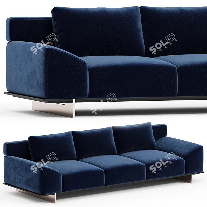 Elegant Paolo Castelli Fabric Sofa 3D model image 1