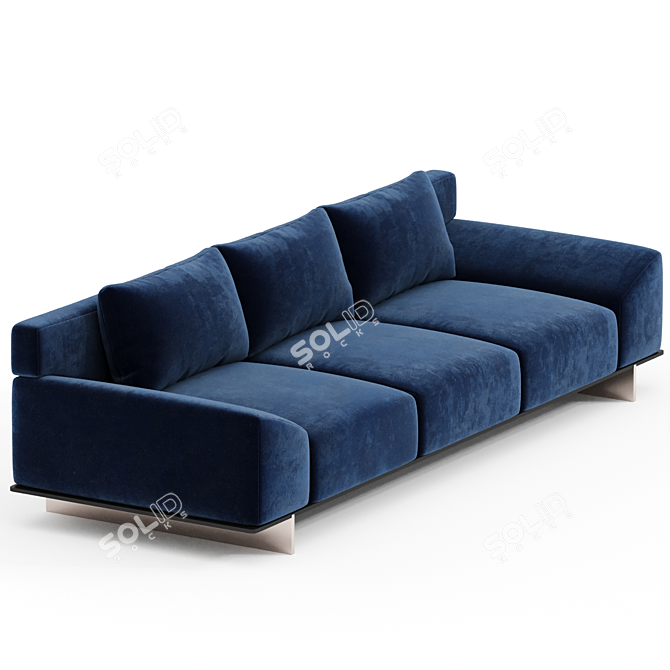 Elegant Paolo Castelli Fabric Sofa 3D model image 2