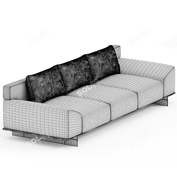 Elegant Paolo Castelli Fabric Sofa 3D model image 3