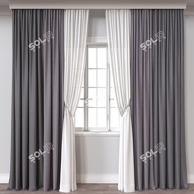 Dual-Render Curtain Model, High-Quality - 3D Object 3D model image 1