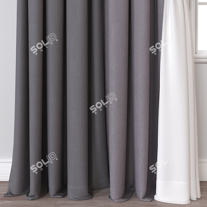 Dual-Render Curtain Model, High-Quality - 3D Object 3D model image 2