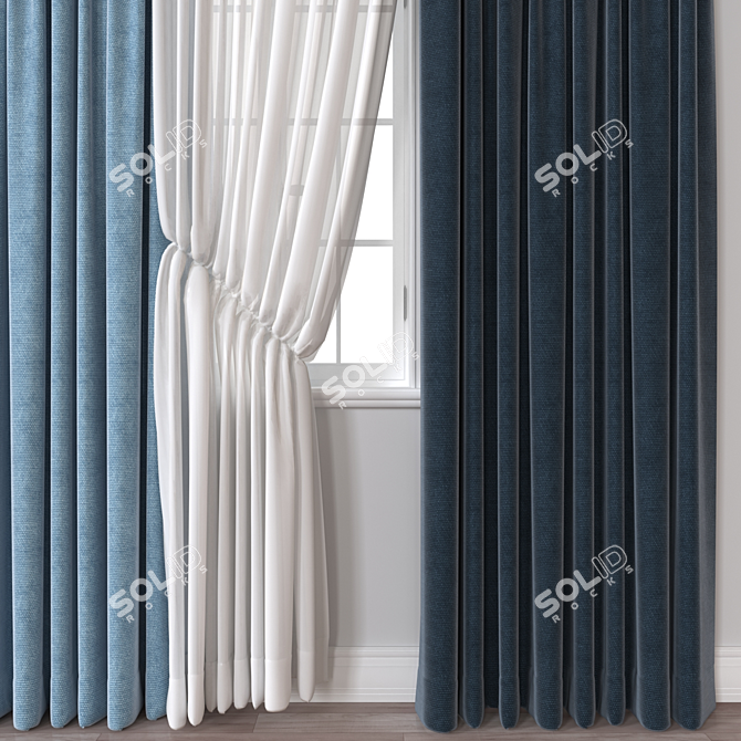 Modular Curtain 3D Model 3D model image 3