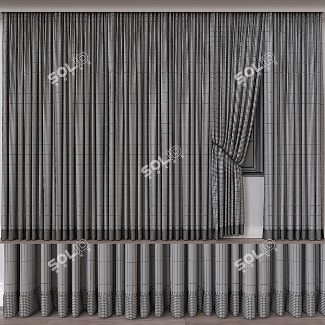 Modular Curtain 3D Model 3D model image 4