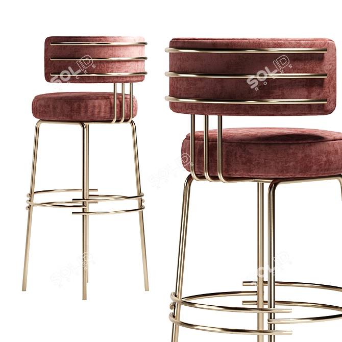  Modern Algar Bar Chair 3D model image 2