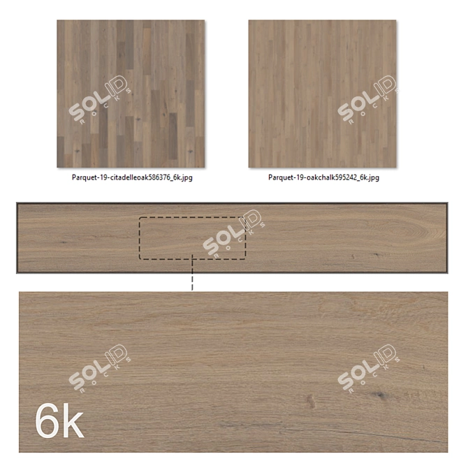 Oak Parquet Bundle Textures Set 3D model image 2