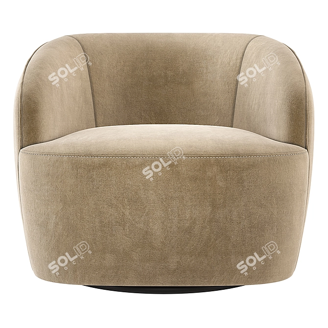 CB2 Gwyneth Swivel Chair | Modern Velvet Elegance 3D model image 2