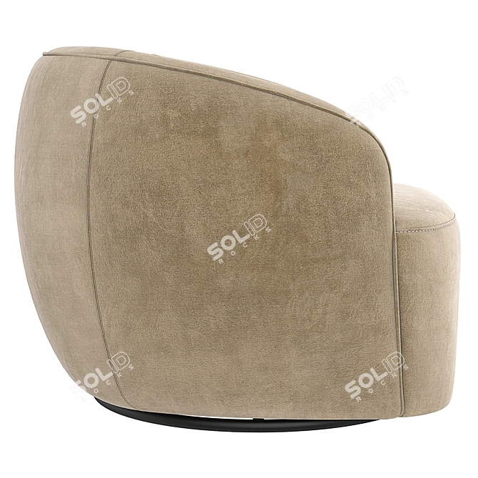 CB2 Gwyneth Swivel Chair | Modern Velvet Elegance 3D model image 4