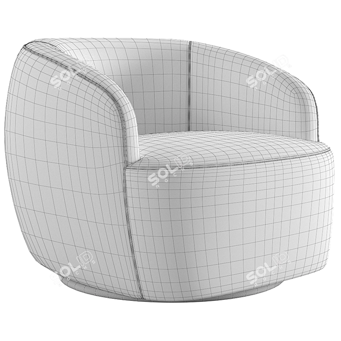 CB2 Gwyneth Swivel Chair | Modern Velvet Elegance 3D model image 7