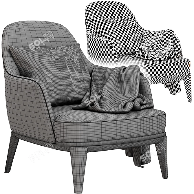 Modern Large Armchair Poliform by Jane 3D model image 4