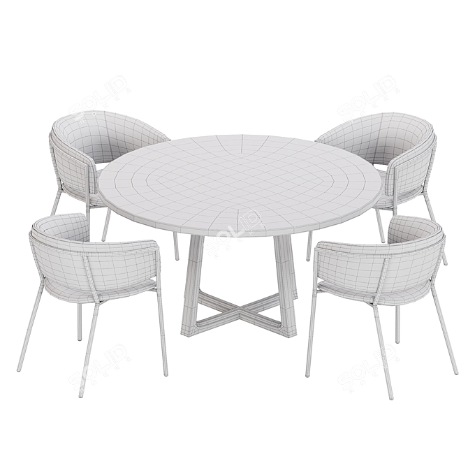 Elegant Contemporary Dining Set 3D model image 4